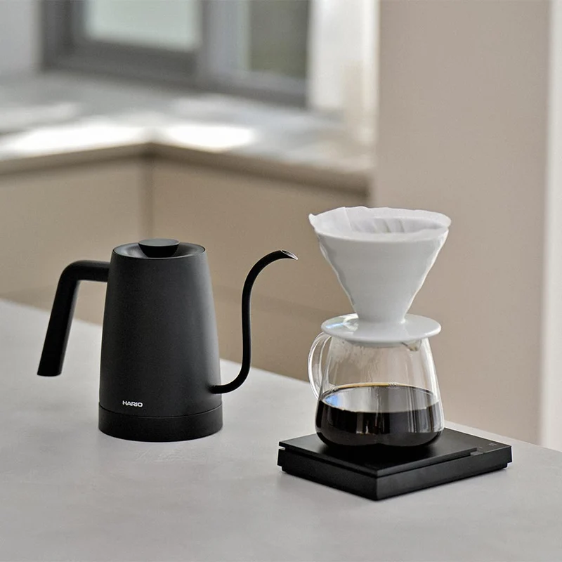Hario Lyra Wasserkocher 800 ml Schwarz – Schwanenhals mit Temperaturregelung