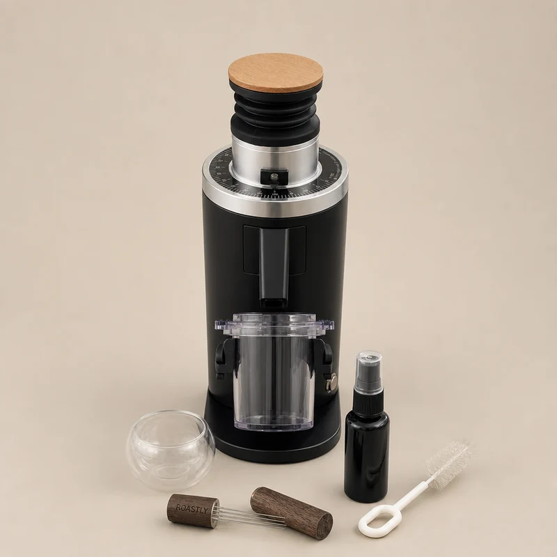 ROASTLY DF54 Red Ti Gen 4 – Single Dose Mühle, Schwarz