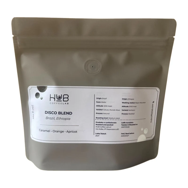 HUB Coffee Lab Disco Blend – Espressobohnen Karamell, Orange, Aprikose