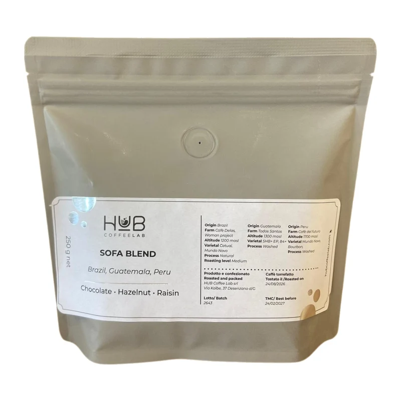 HUB Coffee Lab Sofa Blend – Espressobohnen Schokolade, Haselnuss, Rosine
