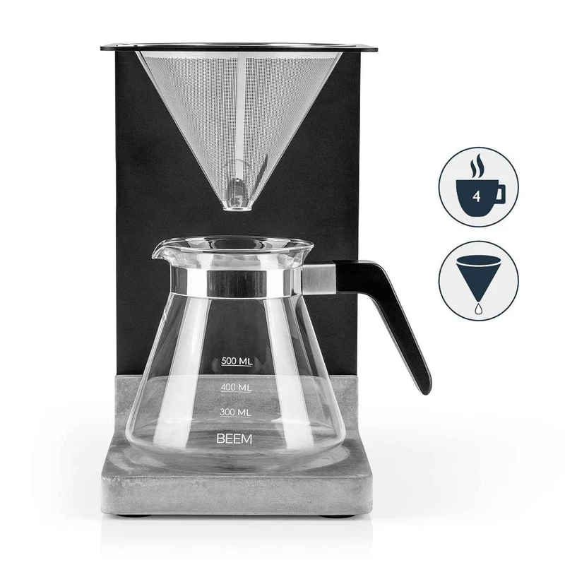 Pour Over Kaffeebereiter Set - 4 Tassen / Beton Sockel