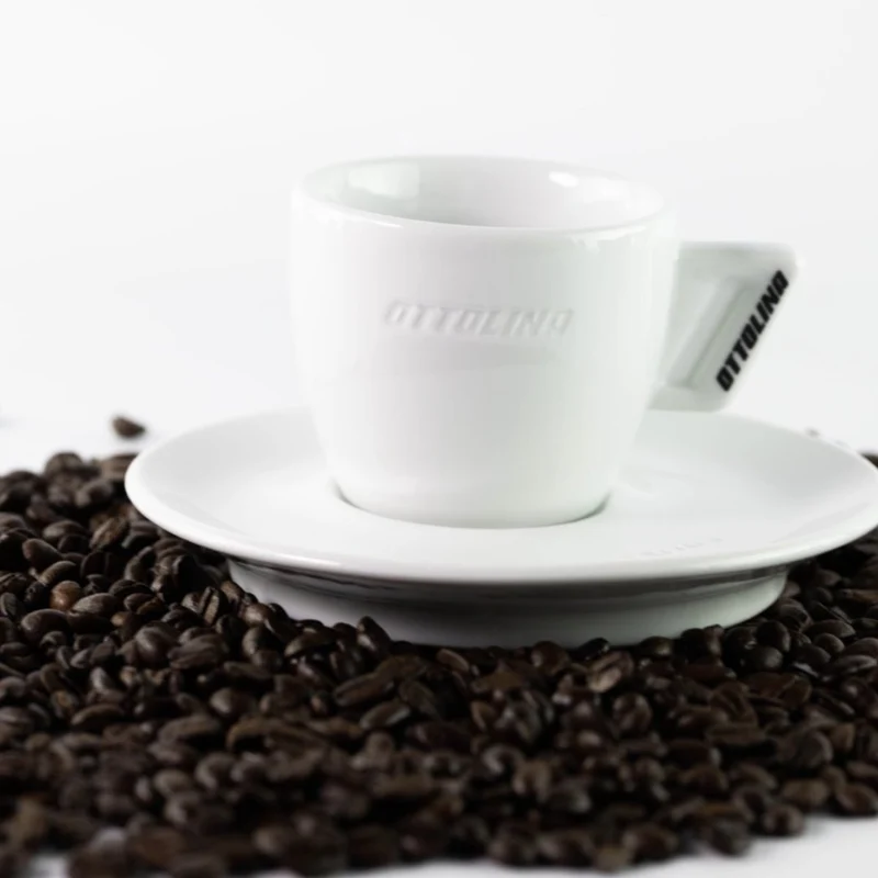 Original Ottolina Cappuccino Tasse „Weiß“, mit Untertasse