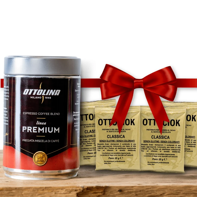 Geschenkset - Premium Line - Puro Arabica, gemahlener Kaffee (250g) + OTTOCIOK (4 Packungen à 25g)