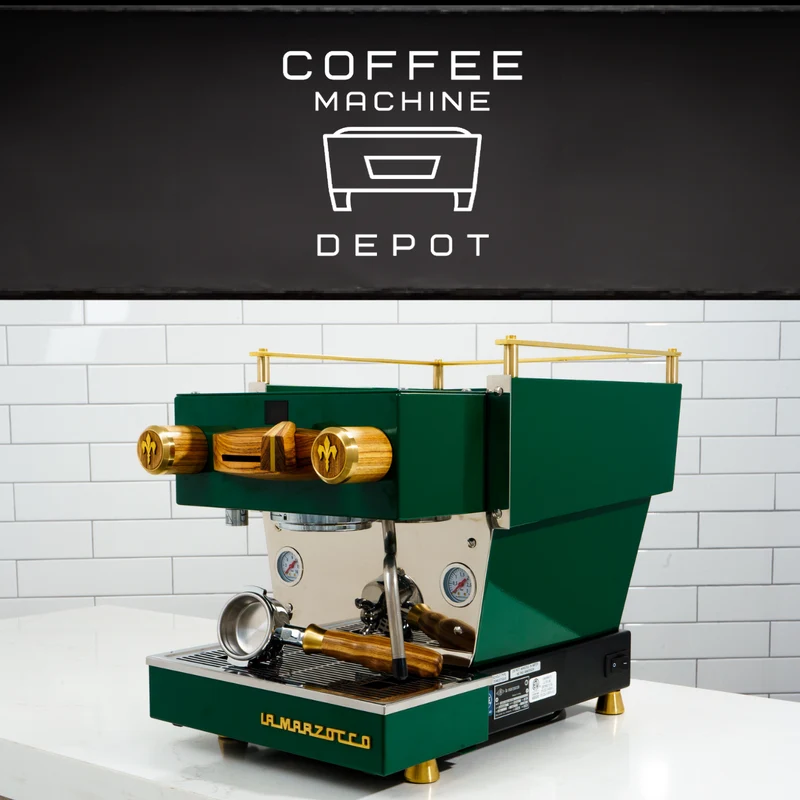 Custom La Marzocco Linea Mini R Home Espresso Machine- Full Hunter Green & Brass