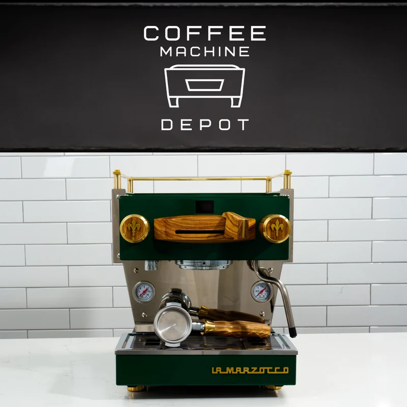 Custom La Marzocco Linea Mini R Home Espresso Machine- Full Hunter Green & Brass
