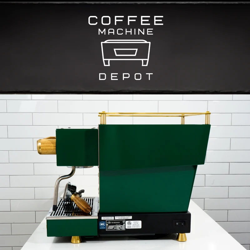 Custom La Marzocco Linea Mini R Home Espresso Machine- Full Hunter Green & Brass