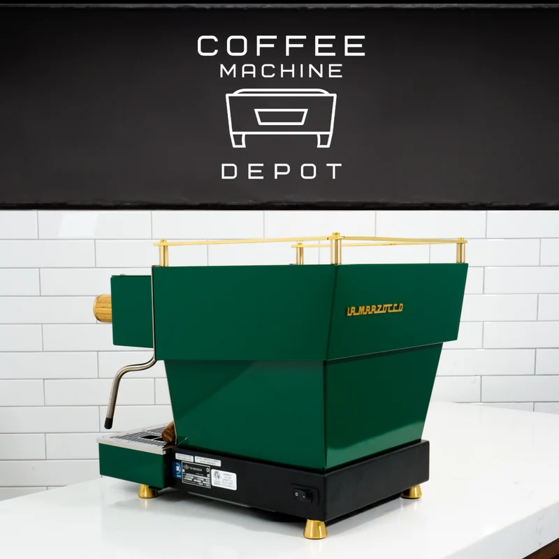 Custom La Marzocco Linea Mini R Home Espresso Machine- Full Hunter Green & Brass