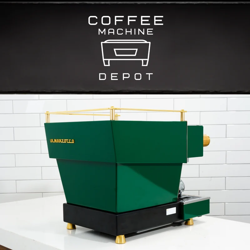 Custom La Marzocco Linea Mini R Home Espresso Machine- Full Hunter Green & Brass