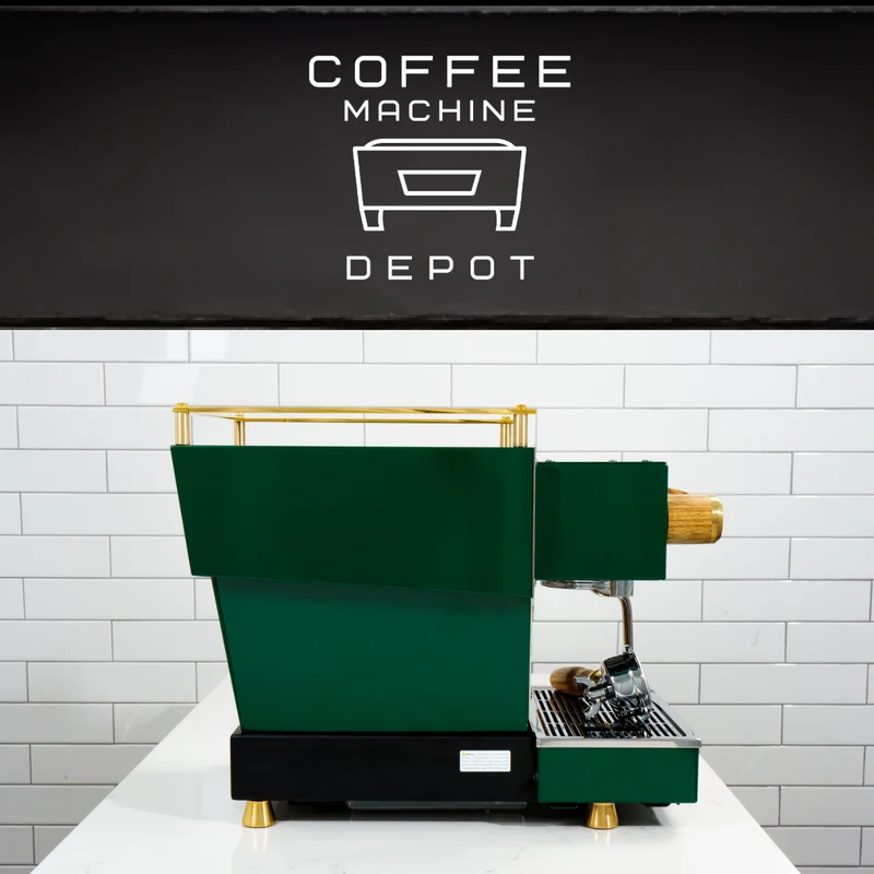 Custom La Marzocco Linea Mini R Home Espresso Machine- Full Hunter Green & Brass