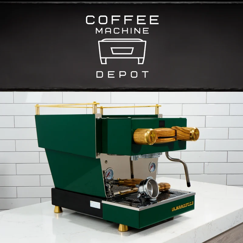Custom La Marzocco Linea Mini R Home Espresso Machine- Full Hunter Green & Brass