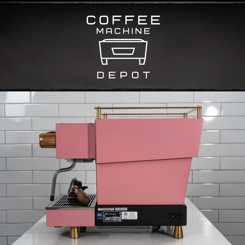 La Marzocco Linea Mini R- Custom Matte Pink with Walnut and Brass Home Espresso Machine