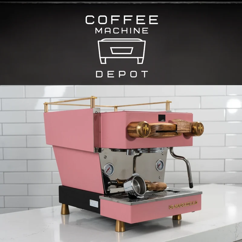 La Marzocco Linea Mini R- Custom Matte Pink with Walnut and Brass Home Espresso Machine