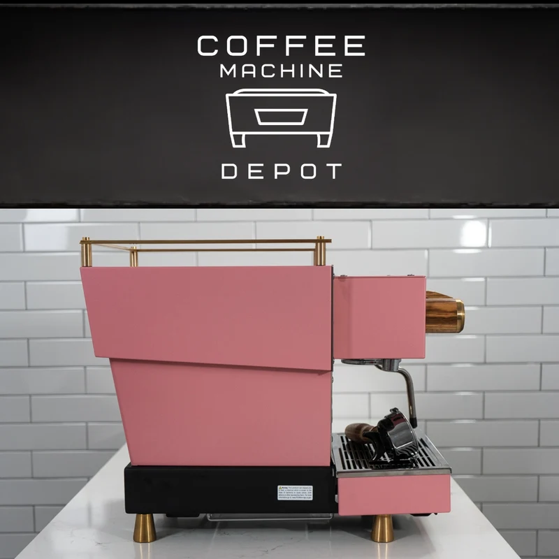 La Marzocco Linea Mini R- Custom Matte Pink with Walnut and Brass Home Espresso Machine