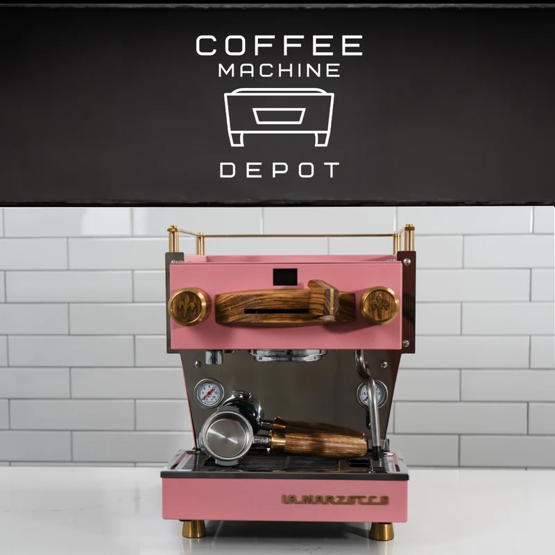 La Marzocco Linea Mini R- Custom Matte Pink with Walnut and Brass Home Espresso Machine