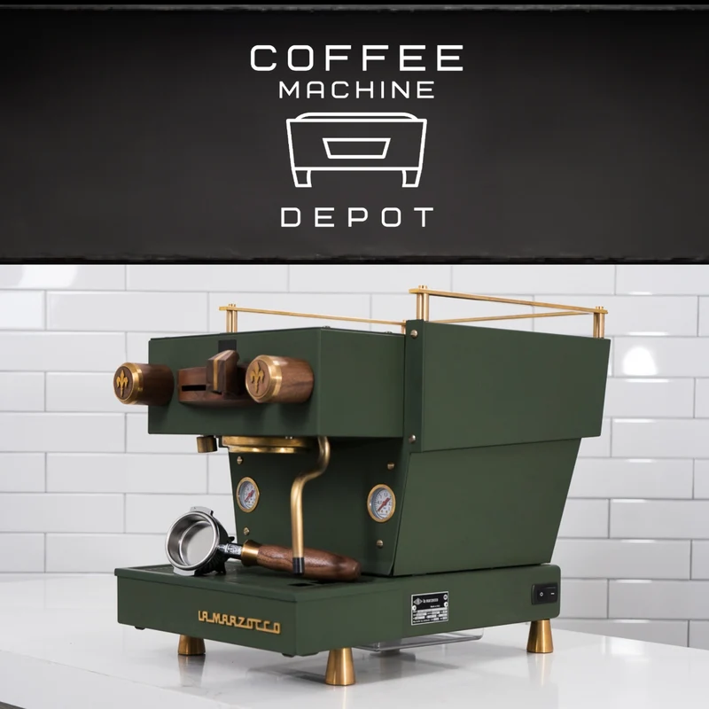 La Marzocco - Linea Mini R- Custom Matte Military Green with Dark Wood & Brass Home Espresso Machine