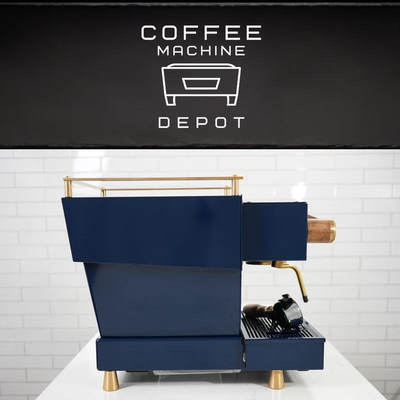 La Marzocco - Linea Mini R- Custom Navy Blue with Wood & Brass Home Espresso Machine