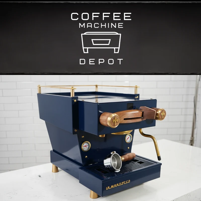 La Marzocco - Linea Mini R- Custom Navy Blue with Wood & Brass Home Espresso Machine