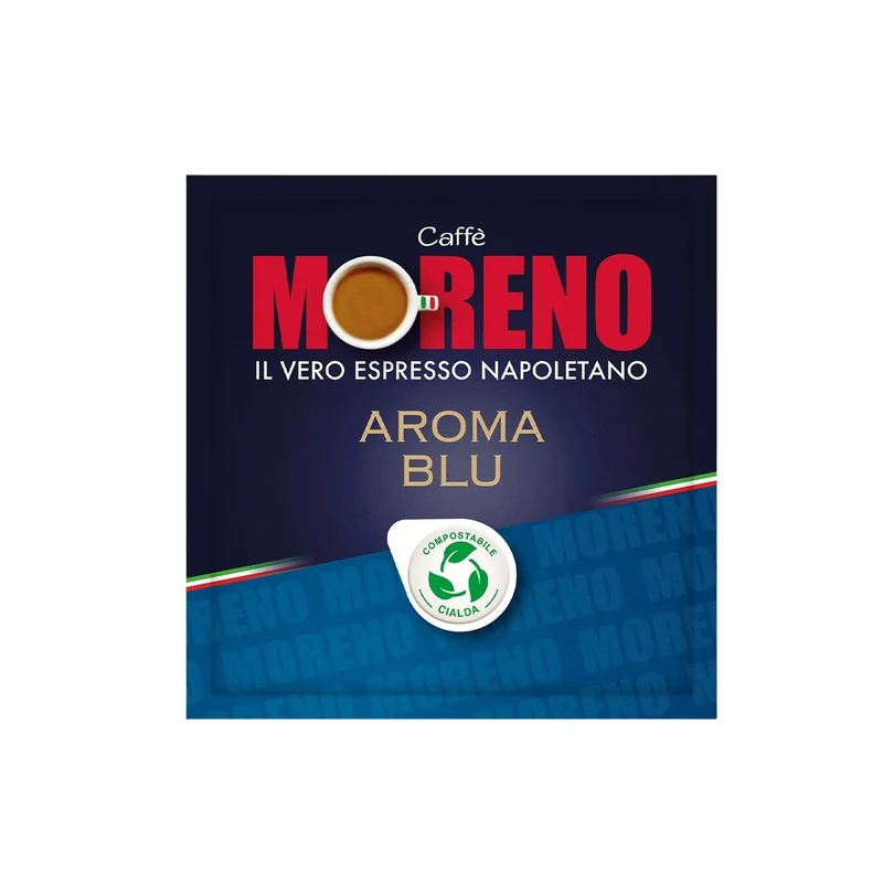Caffè MORENO AROMA BLU 44mm ESE System Kaffee Pads 150 Stück a 7 g