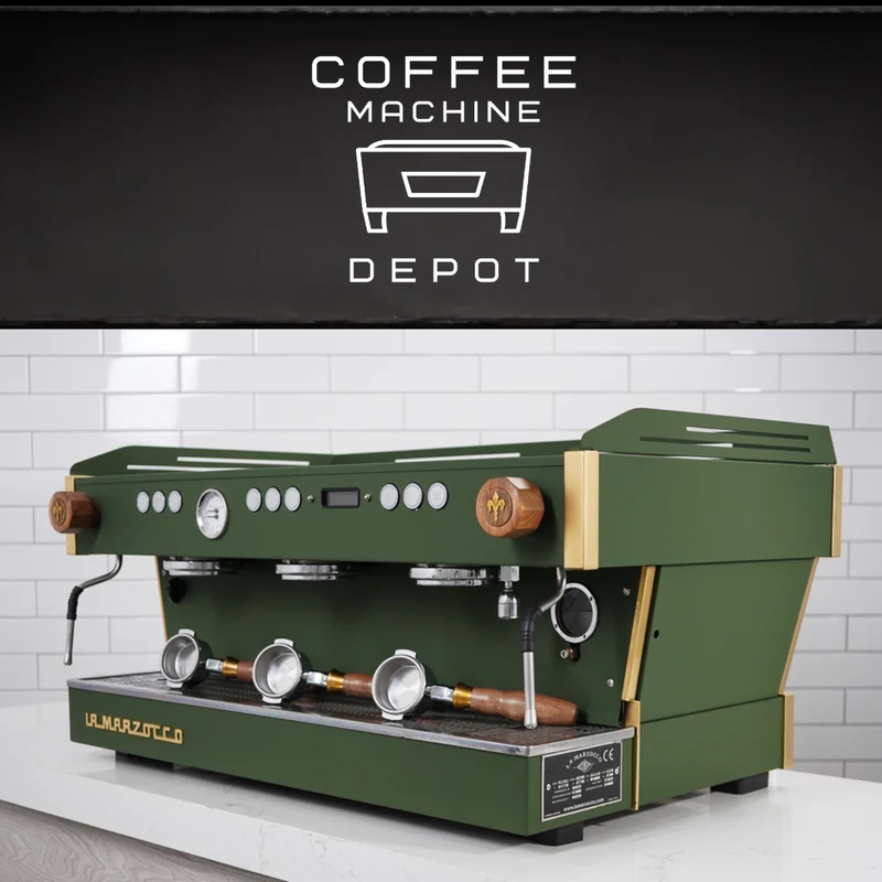 La Marzocco - Linea PB 3 Group Commercial Espresso Machine - Custom "Military" Green With wood