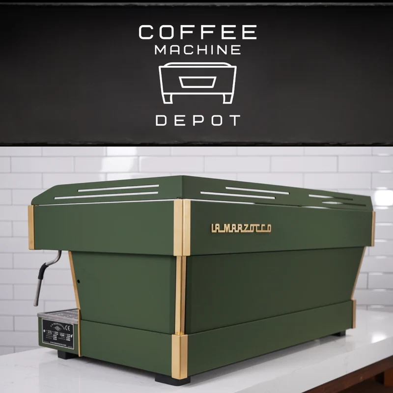 La Marzocco - Linea PB 3 Group Commercial Espresso Machine - Custom "Military" Green With wood