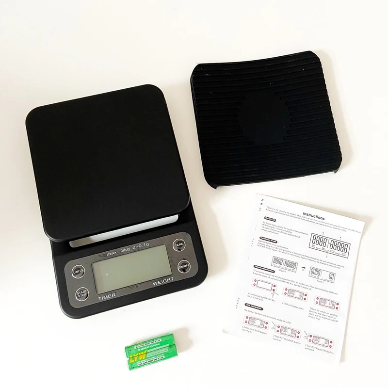 JoeFrex digitale Kaffeewaage - Elektronische Barista Waage 5,0 kg mit Timer