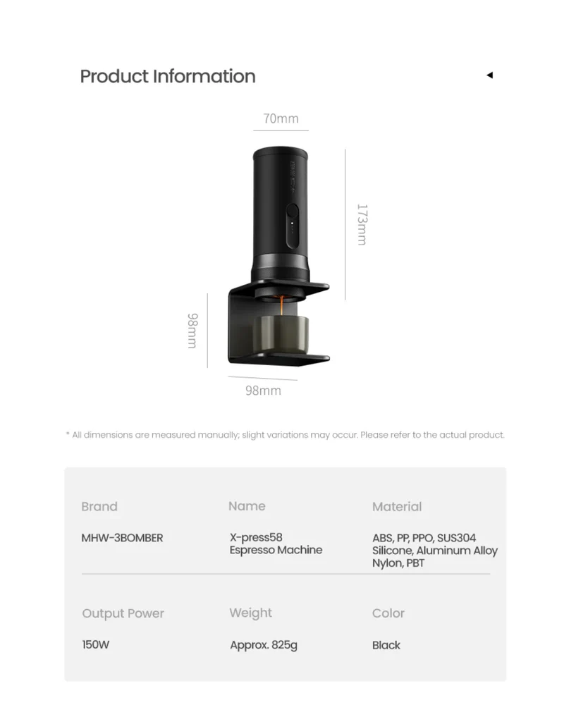 X-Press58 Portable Espresso Machine by MHW-3BOMBER
