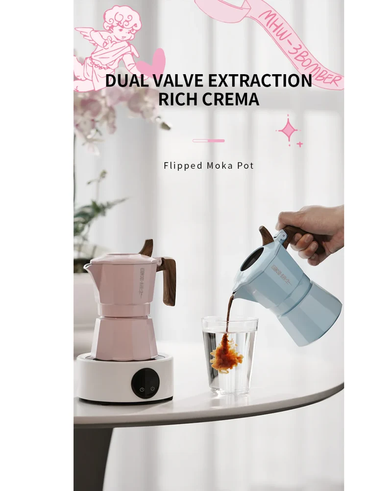 Double Valve Moka Pot – 100ml by MHW-3BOMBER
