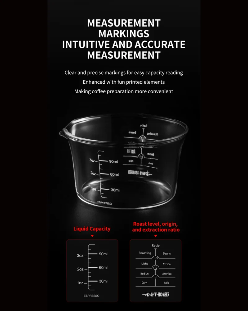 MHW-3BOMBER Glass Measuring Cup – Transparent 120ml