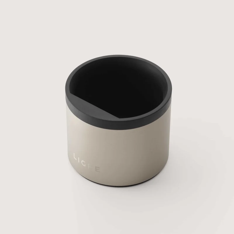 LIGRE Knockbox Abschlagbehälter silver-beige – eloxiertes Aluminium, 600 ml