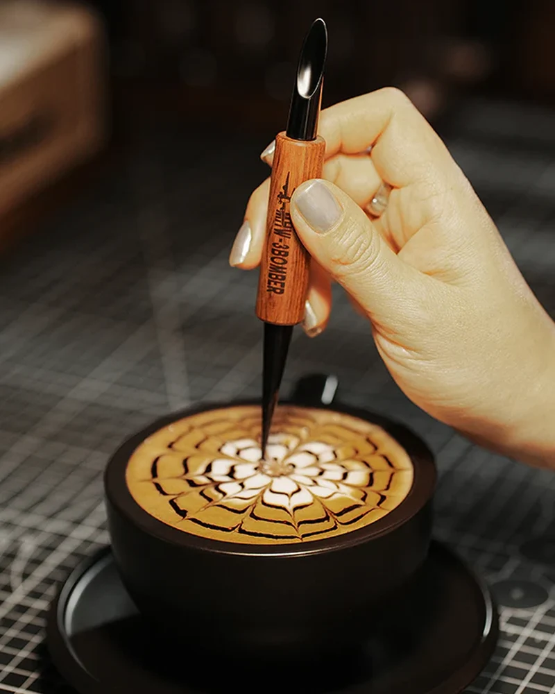 MHW-3BOMBER Coffee Art Needle 152mm (Black/Red Rosewood)