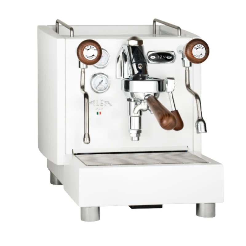 Izzo Alex PID Plus 1 Group Espresso Machine (White/Wood knobs)