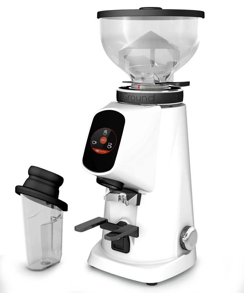 Fiorenzato AllGround Arctic Kaffeemühle Weiß Chrom, Dark-T Titan Mahlwerk