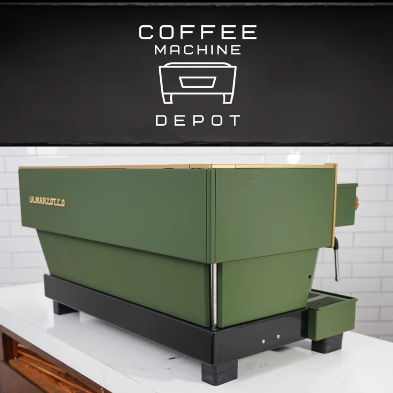 La Marzocco - Linea Classic EE 3 Group Commercial Espresso Machine - Fully Custom "Military" Green & Wood