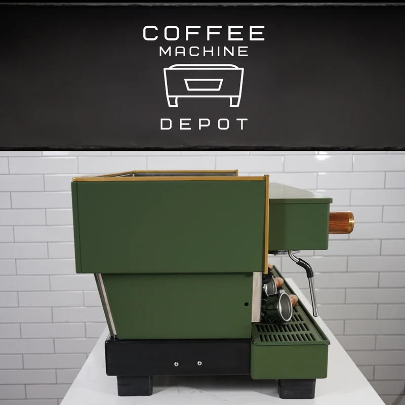 La Marzocco - Linea Classic EE 3 Group Commercial Espresso Machine - Fully Custom "Military" Green & Wood