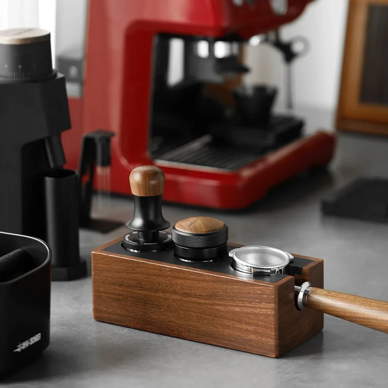 MHW-3BOMBER Espresso-Siebträgerhalter & Tamping-Station (Walnuss)