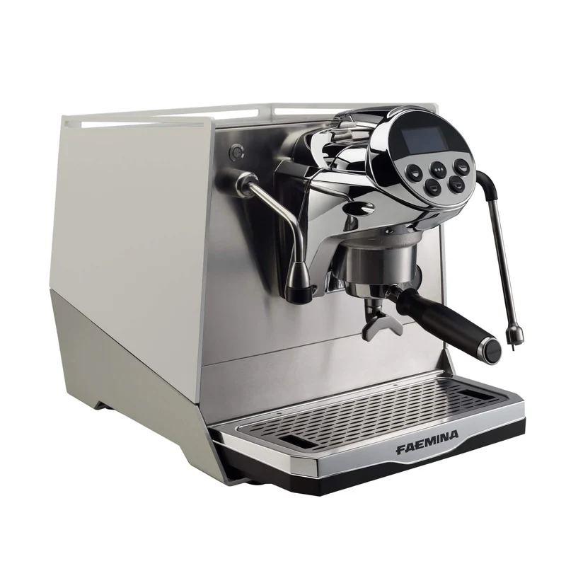 Faema Faemina A/1 GTI 5P – 1 Group Commercial Espresso Machine (Glossy White/Anodised Clear Grey)