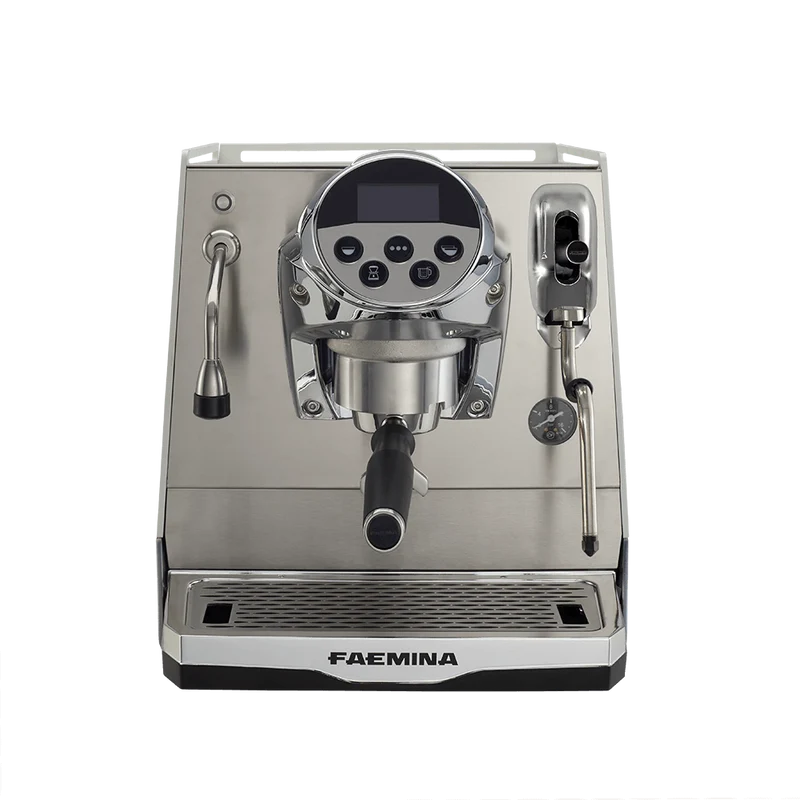 Faema Faemina A/1 GTI 5P – 1 Group Commercial Espresso Machine (Aluminum Lighting/Anodised Black)