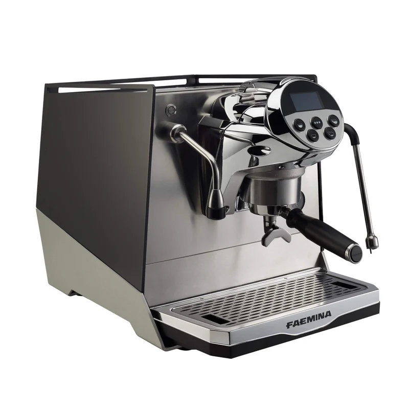 Faema Faemina A/1 GTI 5P – 1 Group Commercial Espresso Machine (Anodised Black/Anodised Clear Grey)