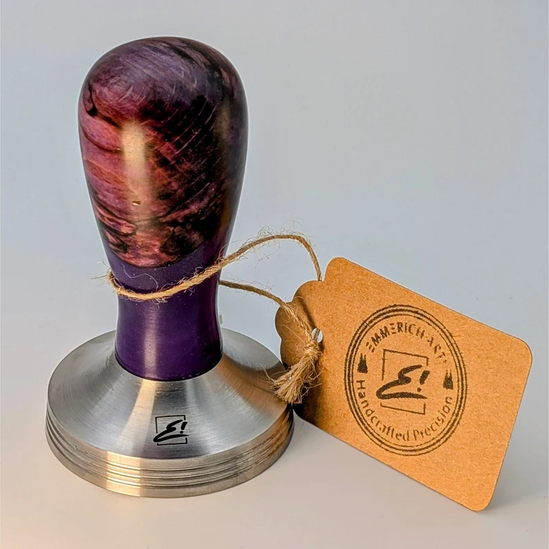 Epoxy Elegance Tamper #11 – Gestockte Buche & Violett