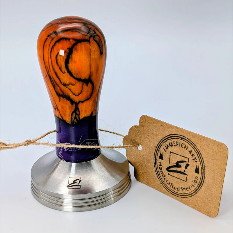 Epoxy Elegance Tamper #17 – Gestockte Buche & Petrolblau