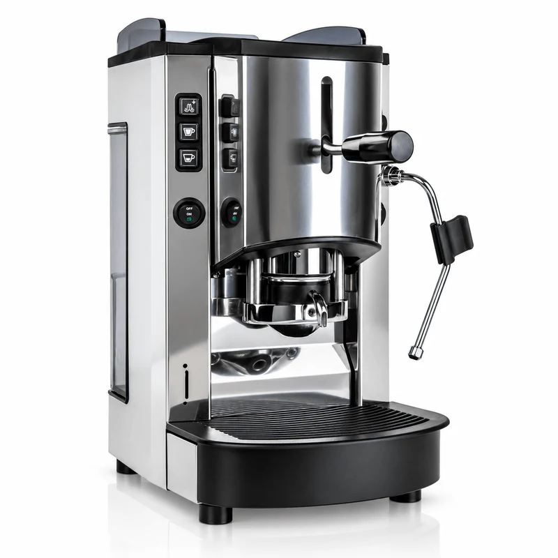 Pinocchio Inox - Macchina da caffè in cialde con Cappuccinatore a vapore Spinel + 18 cialde di caffè Musetti OMAGGIO