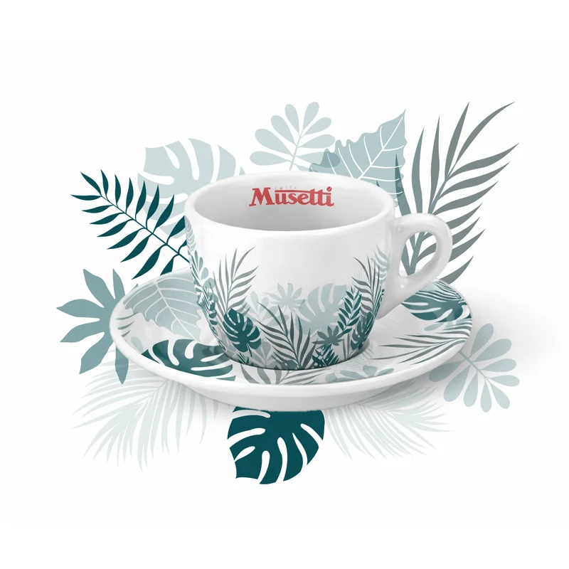 Set 6 Tazzine da Caffè Musetti con Piattini - Rainforest
