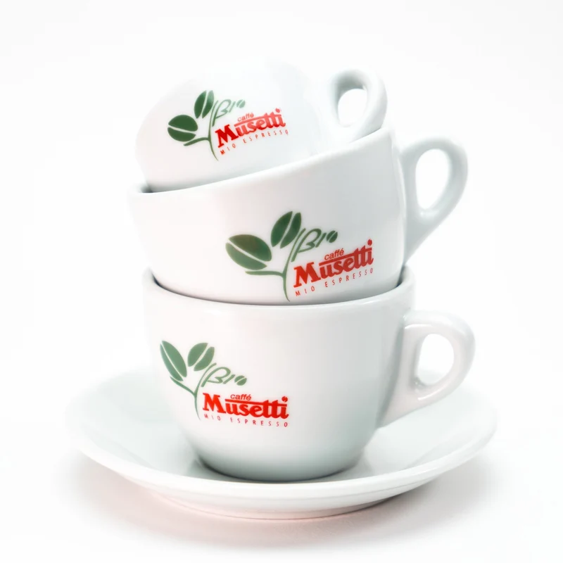 Set di 6 tazzine da caffè Musetti con piattini - Bio