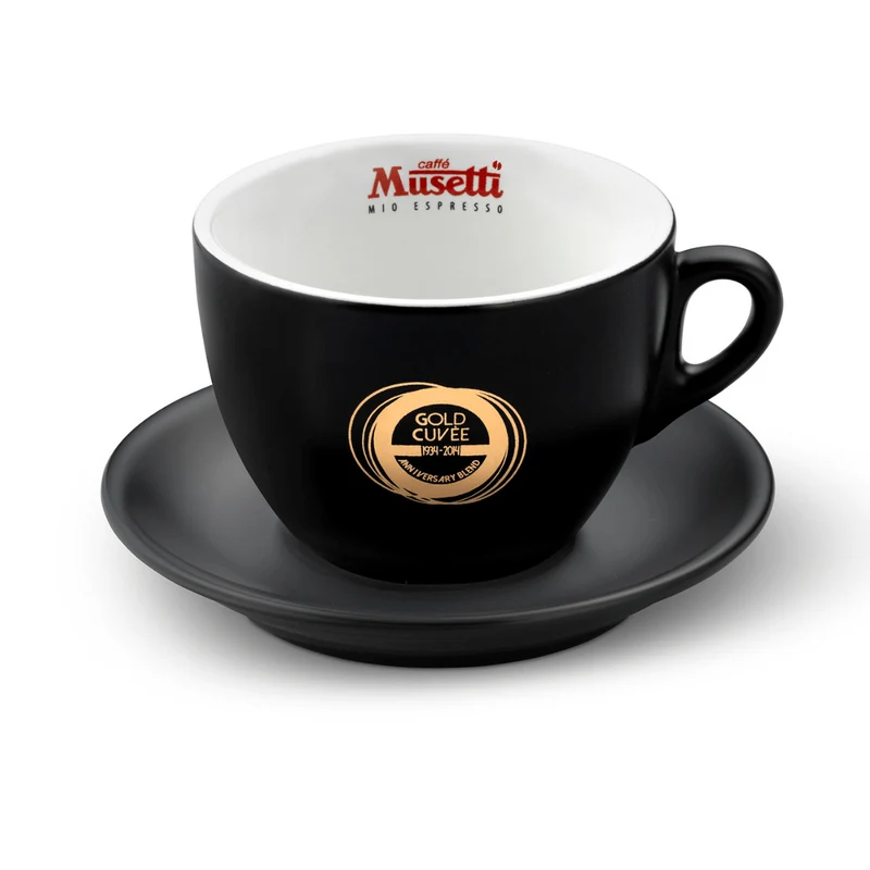 Set di 6 tazze da cappuccino Musetti con piattini - Gold Cuvée