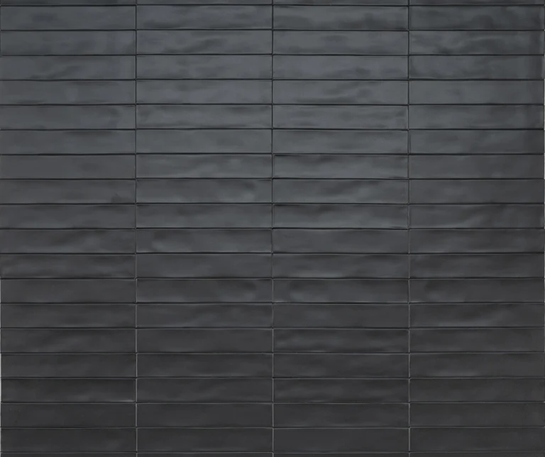 Wandfliesen Wish Black Semimatt 5,3x30cm, Seidenmatt schwarz