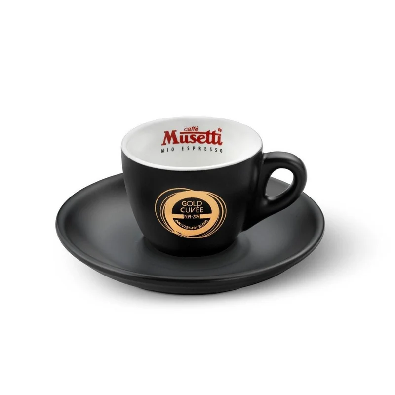 Set di 6 tazzine da caffè Musetti con piattini - Gold Cuvée