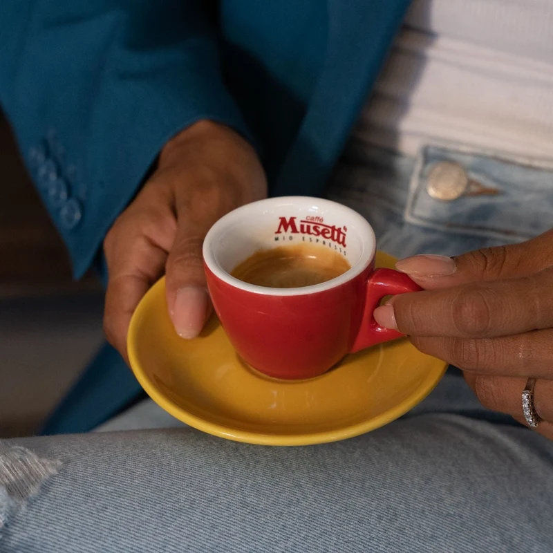 Set di 6 tazzine da caffè Musetti con piattini - Rainbow