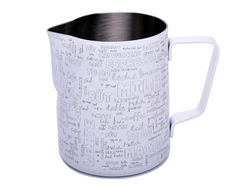 JoeFrex Milchkanne mit Pulverbeschichtung TEXT MILK 0,60l
