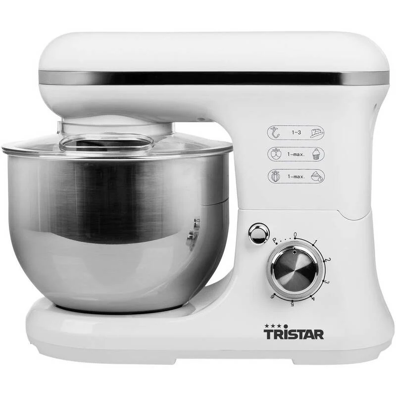 B-Ware Tristar MX-4817 Küchenmaschine Knetmaschine Rührmaschine 1200W Weiß Silber