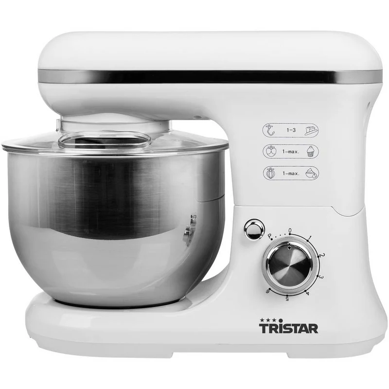B-Ware Tristar MX-4817 Küchenmaschine Knetmaschine Rührmaschine 1200W Weiß Silber